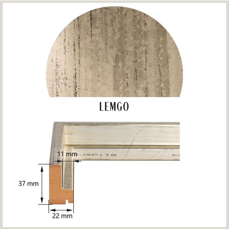 Schattenfugenrahmen Lemgo Silber Antik