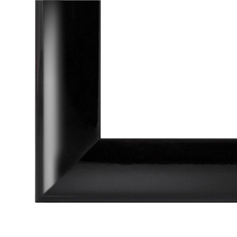 Bilderrahmen mit 35 mm breiter Rahmenleiste in Schwarz Hochglanz – ideal für Fotos und Kunstwerke.