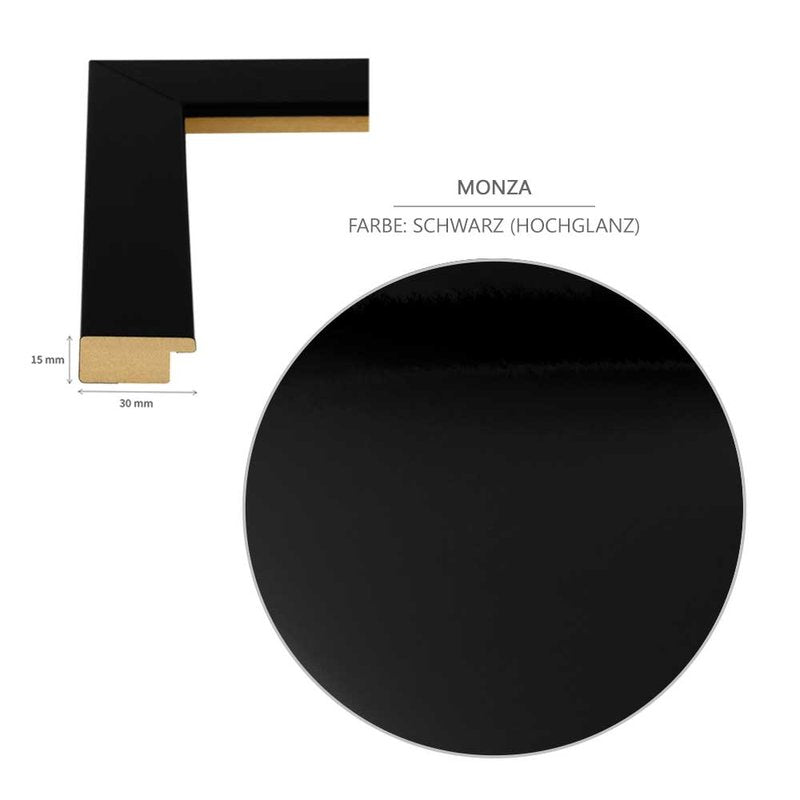 Bilderrahmen Monza Schwarz (Hochglanz)
