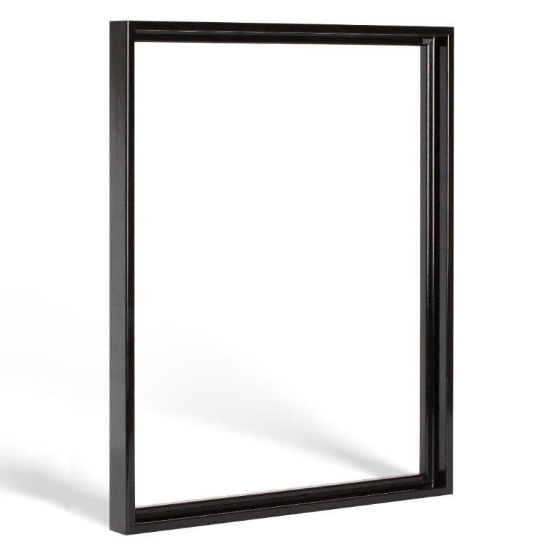 Moderner Schattenfugenrahmen in Schwarz Hochglanz-Optik für Leinwandbilder auf Keilrahmen