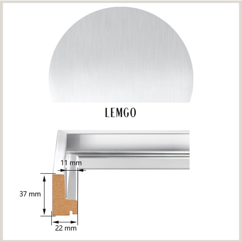 Schattenfugenrahmen Lemgo Silber poliert