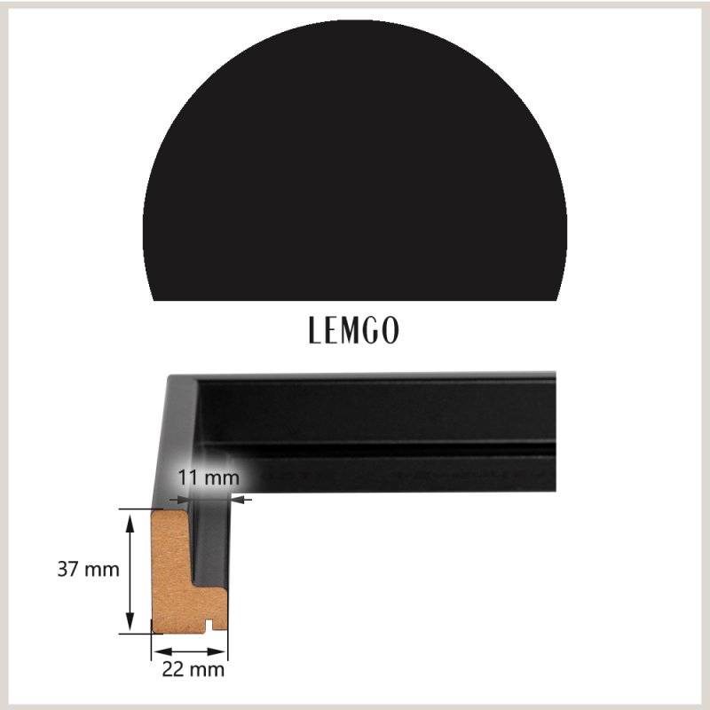 Schattenfugenrahmen Lemgo Schwarz (matt)