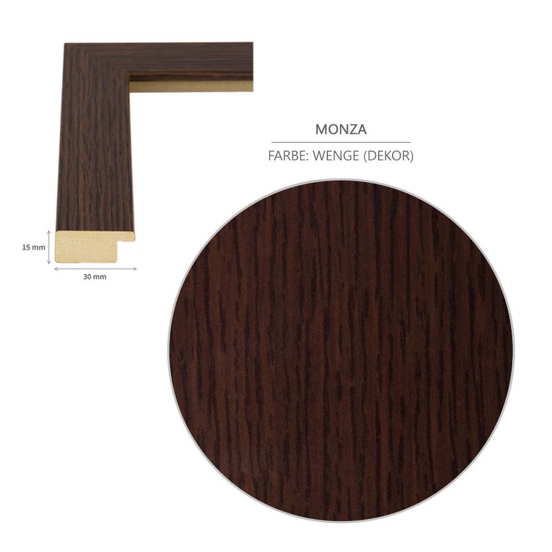 Doppelglasrahmen Monza Dunkelbraun (Wenge)