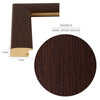 Detailansicht des Bilderrahmens im Farbton Wenge mit einer 35 mm Rahmenleiste für modernes Design