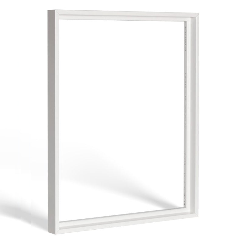 Moderner Schattenfugenrahmen in Weiß Hochglanz-Optik für Leinwandbilder auf Keilrahmen