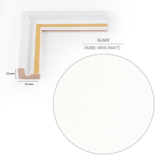 SALE Schattenfugenrahmen Gladi 5 Weiß (matt)